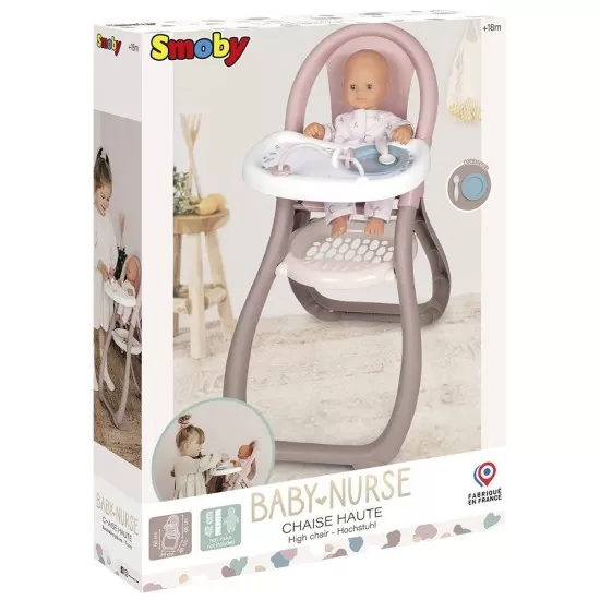 Scaun de masa pentru papusi Smoby Baby Nurse maro Scaun de masa pentru papusi Smoby Baby Nurse maro