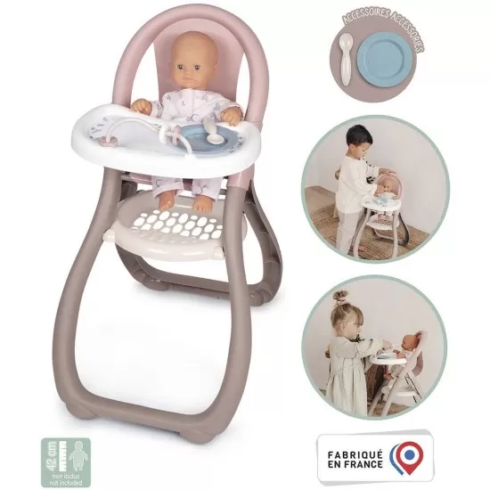 Scaun de masa pentru papusi Smoby Baby Nurse maro Scaun de masa pentru papusi Smoby Baby Nurse maro