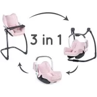 Scaun de masa pentru papusi Smoby Maxi Cosi Quinny 3 in 1 Roz