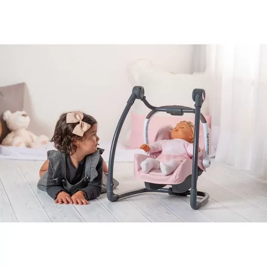 Scaun de masa pentru papusi Smoby Maxi Cosi Quinny 3 in 1 Roz