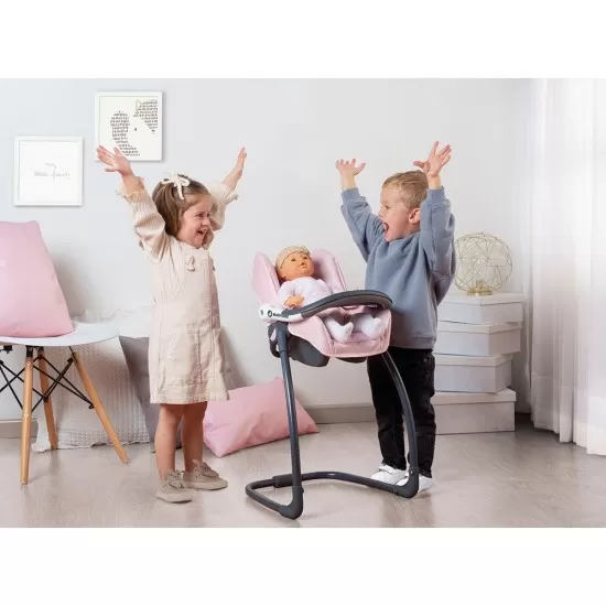 Scaun de masa pentru papusi Smoby Maxi Cosi Quinny 3 in 1 Roz