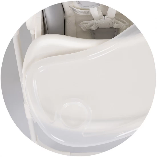 Scaun de masa si leagan electric 2 in 1 cu functie Bluetooth si telecomanda Chipolino Master Class Cashmere