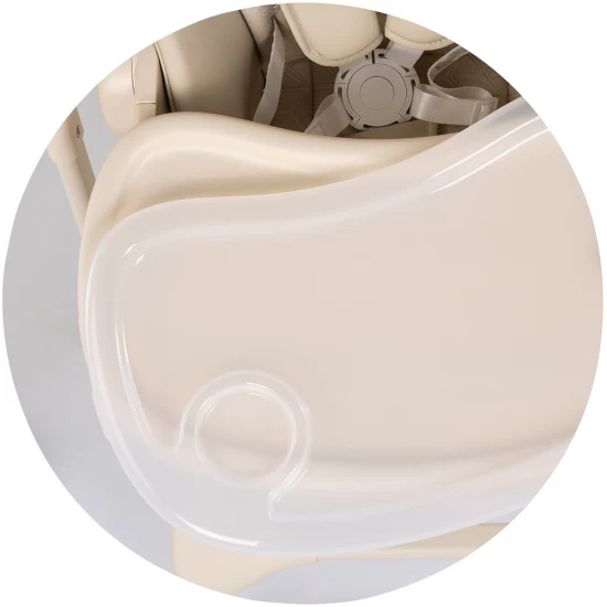 Scaun de masa si leagan electric 2 in 1 cu functie Bluetooth si telecomanda Chipolino Master Class Latte