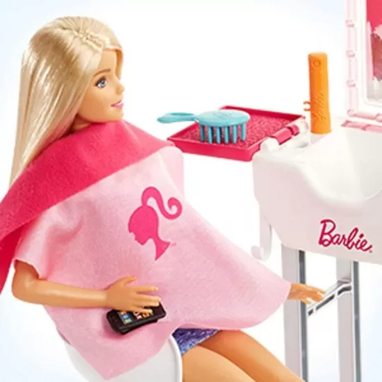 Set de joaca Barbie - Salon de infrumusetare cu papusa si accesorii Set de joaca Barbie - Salon de infrumusetare cu papusa si accesorii