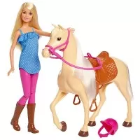Set Barbie papusa cu cal