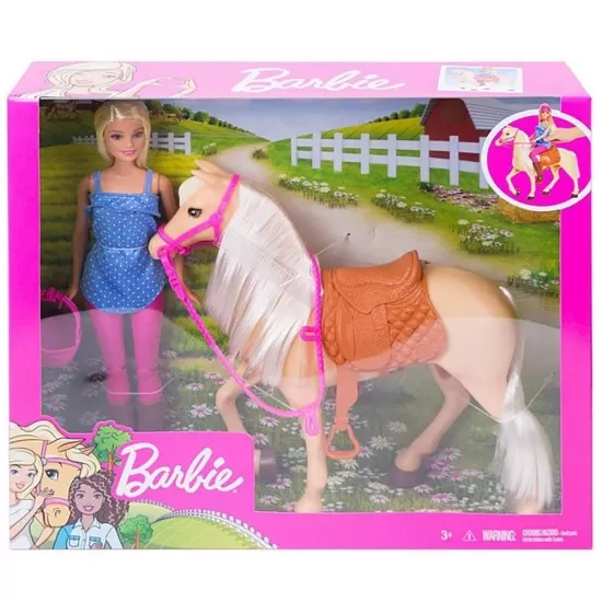 Set Barbie papusa cu cal Set Barbie papusa cu cal