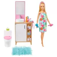Set Barbie Mattel - Mobilier baie cu papusa si accesorii GRG87