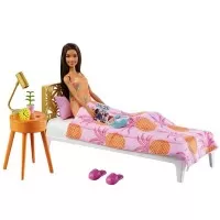 Set Barbie Mattel - Mobilier dormitor cu papusa si accesorii GRG86