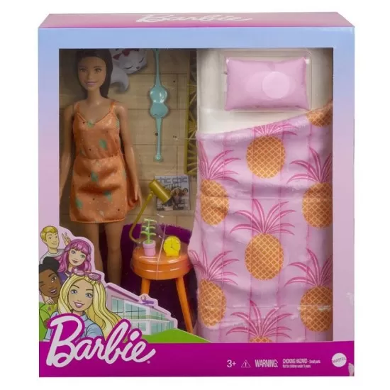 Set Barbie Mattel - Mobilier dormitor cu papusa si accesorii GRG86 Set Barbie Mattel - Mobilier dormitor cu papusa si accesorii GRG86