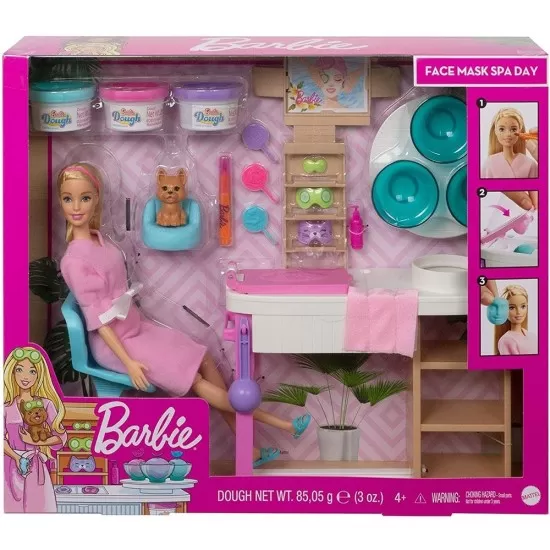 Set papusa Barbie cu figurina si accesorii - O zi la salonul Spa Set papusa Barbie cu figurina si accesorii - O zi la salonul Spa