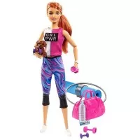 Set papusa Barbie la sala de sport cu figurina si accesorii