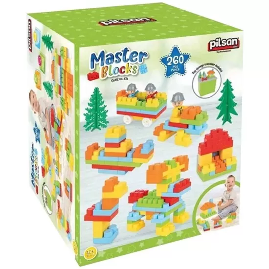 Set constructie Pilsan Master Blocks 260 piese Set constructie Pilsan Master Blocks 260 piese