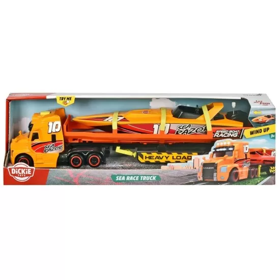 Set Dickie Toys Sea Race Truck Camion cu remorca si barca Set Dickie Toys Sea Race Truck Camion cu remorca si barca
