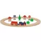 Set din lemn Eichhorn Tren albastru cu sina circulara si accesorii Set din lemn Eichhorn Tren albastru cu sina circulara si accesorii
