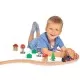 Set din lemn Eichhorn Tren albastru cu sina circulara si accesorii Set din lemn Eichhorn Tren albastru cu sina circulara si accesorii