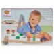 Set din lemn Eichhorn Tren albastru cu sina circulara si accesorii Set din lemn Eichhorn Tren albastru cu sina circulara si accesorii