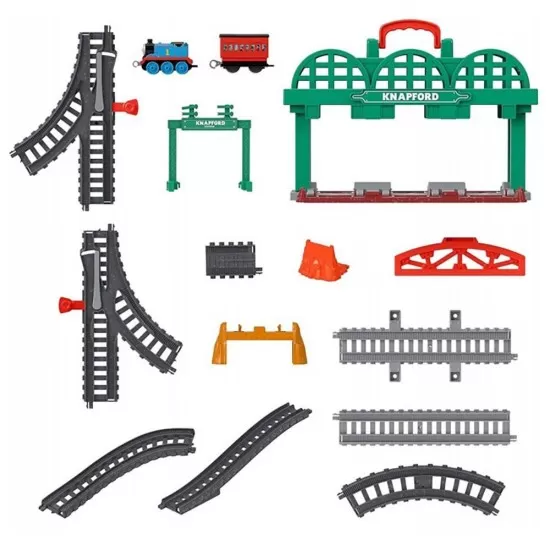 Set Thomas and Friends Knapford Station cu sina, vagon si locomotiva Set Thomas and Friends Knapford Station cu sina, vagon si locomotiva