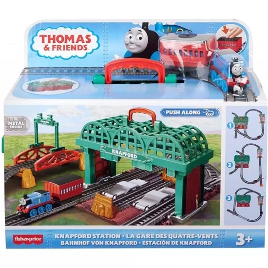 Set Thomas and Friends Knapford Station cu sina, vagon si locomotiva Set Thomas and Friends Knapford Station cu sina, vagon si locomotiva