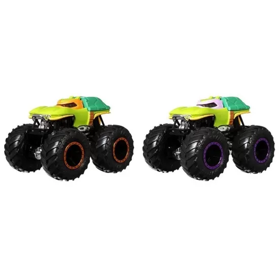 Set masinute Hot Wheels Monster Trucks Michelangelo vs Donatello