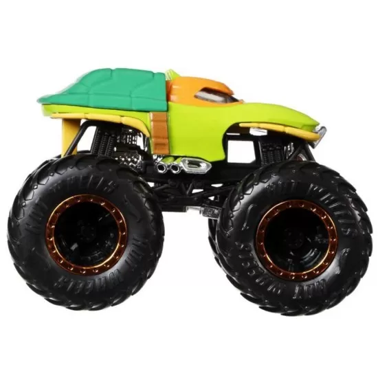Set masinute Hot Wheels Monster Trucks Michelangelo vs Donatello