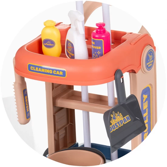 Set de joaca curatenie cu carucior si 35 accesorii Chipolino Cleaning Cart