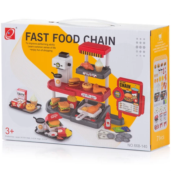 Set de joaca Fast Food cu 71 accesorii, sunete, rezervor de apa