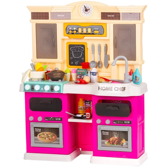 Bucatarie copii cu sistem de curgere apa, lumini, sunete si 85 accesorii Chipolino Kitchen 83 cm