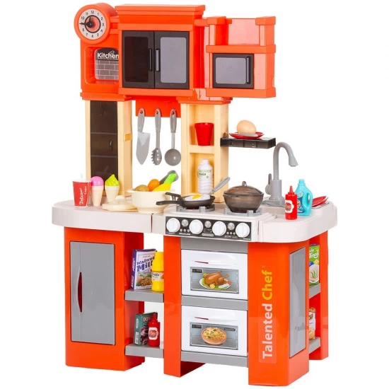 Bucatarie pentru copii Chipolino Kitchen 84 cm cu sistem de curgere apa, lumini, sunete si 79 accesorii Bucatarie pentru copii Chipolino Kitchen 84 cm cu sistem de curgere apa, lumini, sunete si 79 accesorii