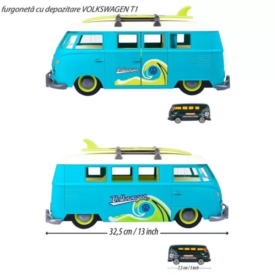 Set Majorette VW The Originals T1 Carry Case cu 2 vehicule Set Majorette VW The Originals T1 Carry Case cu 2 vehicule