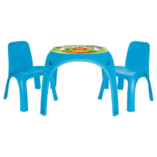 Set masuta cu 2 scaune pentru copii Pilsan King Table Blue Set masuta cu 2 scaune pentru copii Pilsan King Table Blue