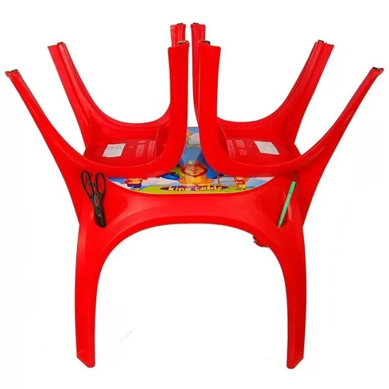 Set masuta cu 2 scaune pentru copii Pilsan King Table Red