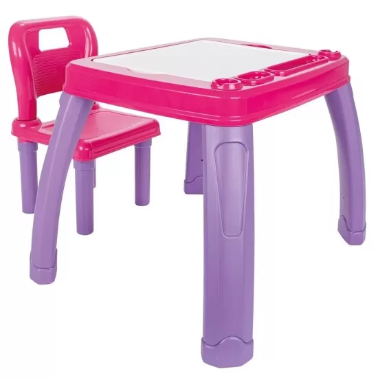 Set masuta cu scaun pentru copii Pilsan Study Table Pink