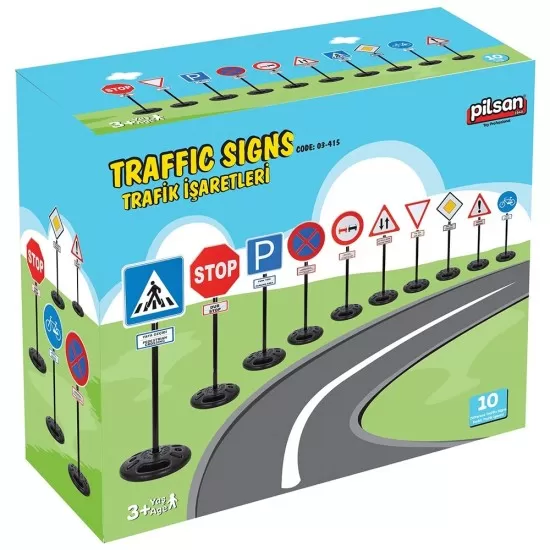 Set Pilsan Jucarie indicatoare rutiere Traffic Signs Set Pilsan Jucarie indicatoare rutiere Traffic Signs