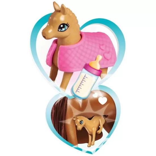 Set Simba Evi Love Doctor Evi Welcome Horse papusa 12 cm cu figurina cal si accesorii