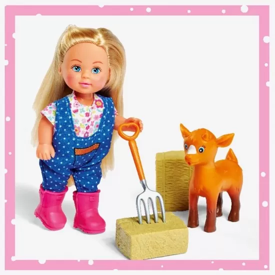 Set Simba Papusa Evi Love 12 cm, tractor cu remorca si accesorii Set Simba Papusa Evi Love 12 cm, tractor cu remorca si accesorii