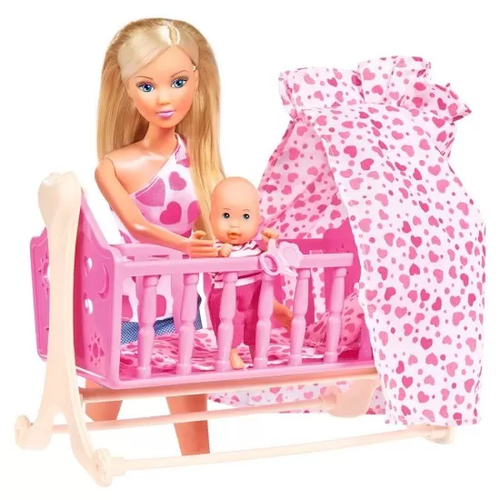 Set papusa Simba Steffi Love New Born Baby 29 cm cu bebelus si accesorii Set papusa Simba Steffi Love New Born Baby 29 cm cu bebelus si accesorii