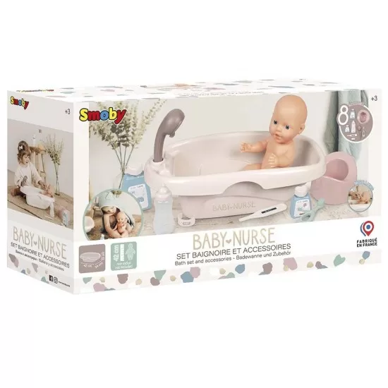 Set Smoby Baby Nurse cadita, olita si accesorii pentru papusi Set Smoby Baby Nurse cadita, olita si accesorii pentru papusi