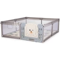 Tarc de joaca Chipolino Amico 200x180 cm cu usa beige