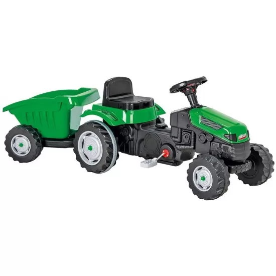 Tractor cu pedale si remorca Pilsan Active verde