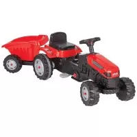 Tractor cu pedale si remorca Pilsan Active rosu