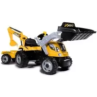 Tractor cu pedale si remorca Smoby Builder Max Galben