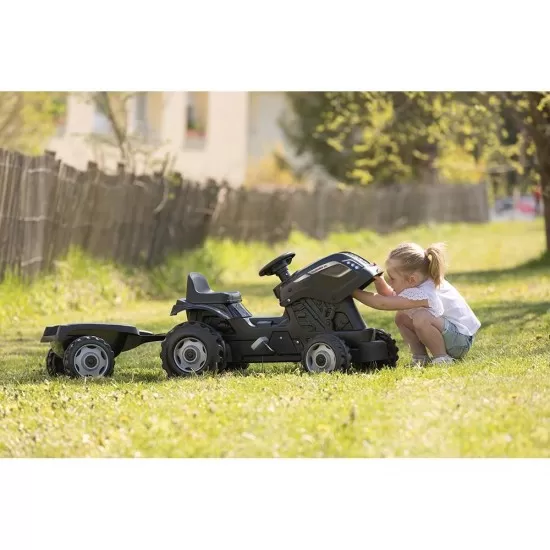 Tractor cu pedale si remorca Smoby Farmer XL negru Tractor cu pedale si remorca Smoby Farmer XL negru