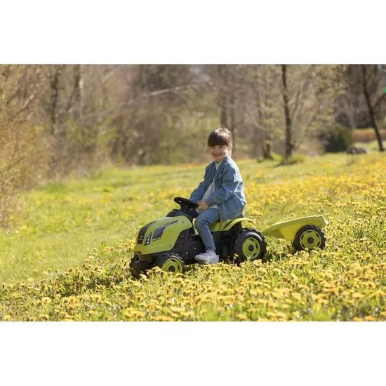 Tractor cu pedale si remorca Smoby Farmer XL verde Tractor cu pedale si remorca Smoby Farmer XL verde