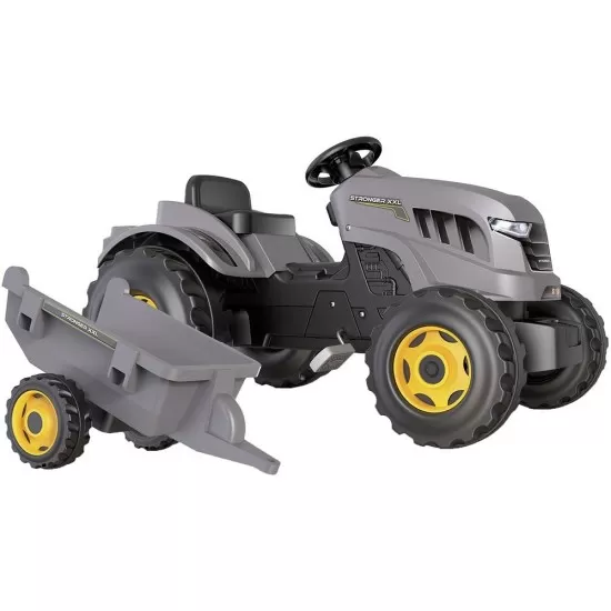 Tractor cu pedale si remorca Smoby Stronger XXL gri Tractor cu pedale si remorca Smoby Stronger XXL gri