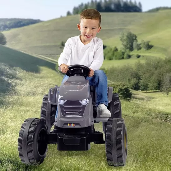 Tractor cu pedale si remorca Smoby Stronger XXL gri Tractor cu pedale si remorca Smoby Stronger XXL gri