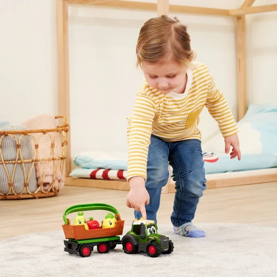 Tractor Simba ABC Freddy Fruit Trailer 30 cm cu lumini, sunete, remorca si figurine Tractor Simba ABC Freddy Fruit Trailer 30 cm cu lumini, sunete, remorca si figurine