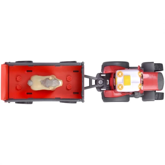 Tractor Simba ABC Massey Ferguson Animal Trailer 30 cm cu lumini, sunete, remorca si figurina Tractor Simba ABC Massey Ferguson Animal Trailer 30 cm cu lumini, sunete, remorca si figurina