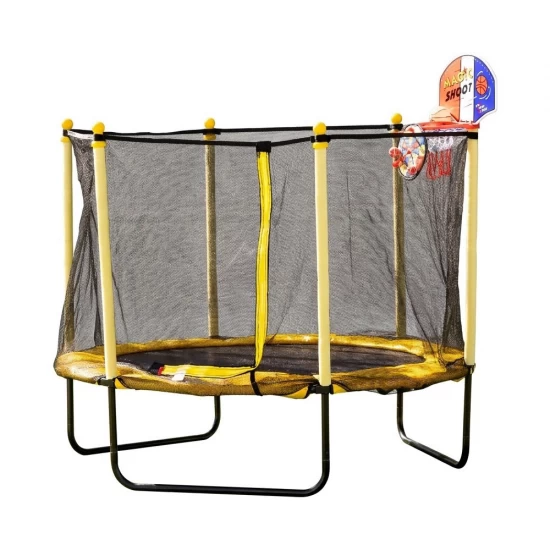 Trambulina 140 cm cu cos baschet Chipolino Sporty Yellow