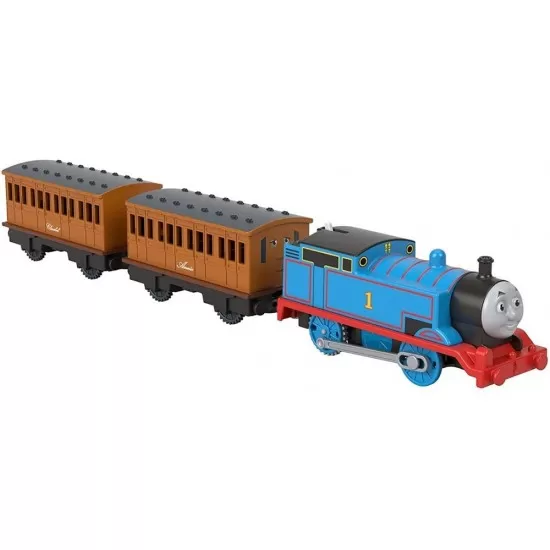 Locomotiva motorizata Thomas cu 2 vagoane Annie si Clarabel Locomotiva motorizata Thomas cu 2 vagoane Annie si Clarabel