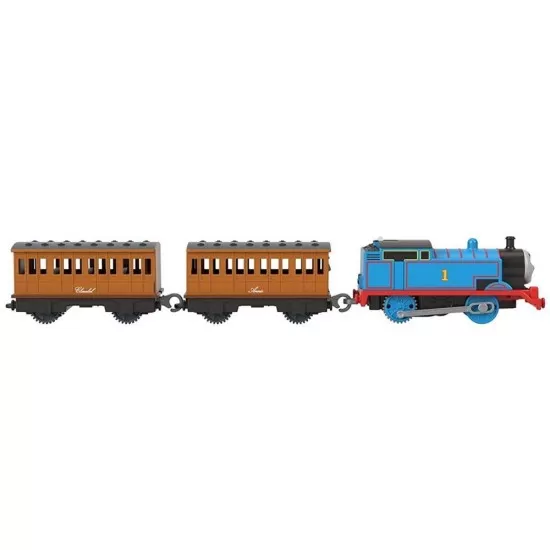 Locomotiva motorizata Thomas cu 2 vagoane Annie si Clarabel Locomotiva motorizata Thomas cu 2 vagoane Annie si Clarabel
